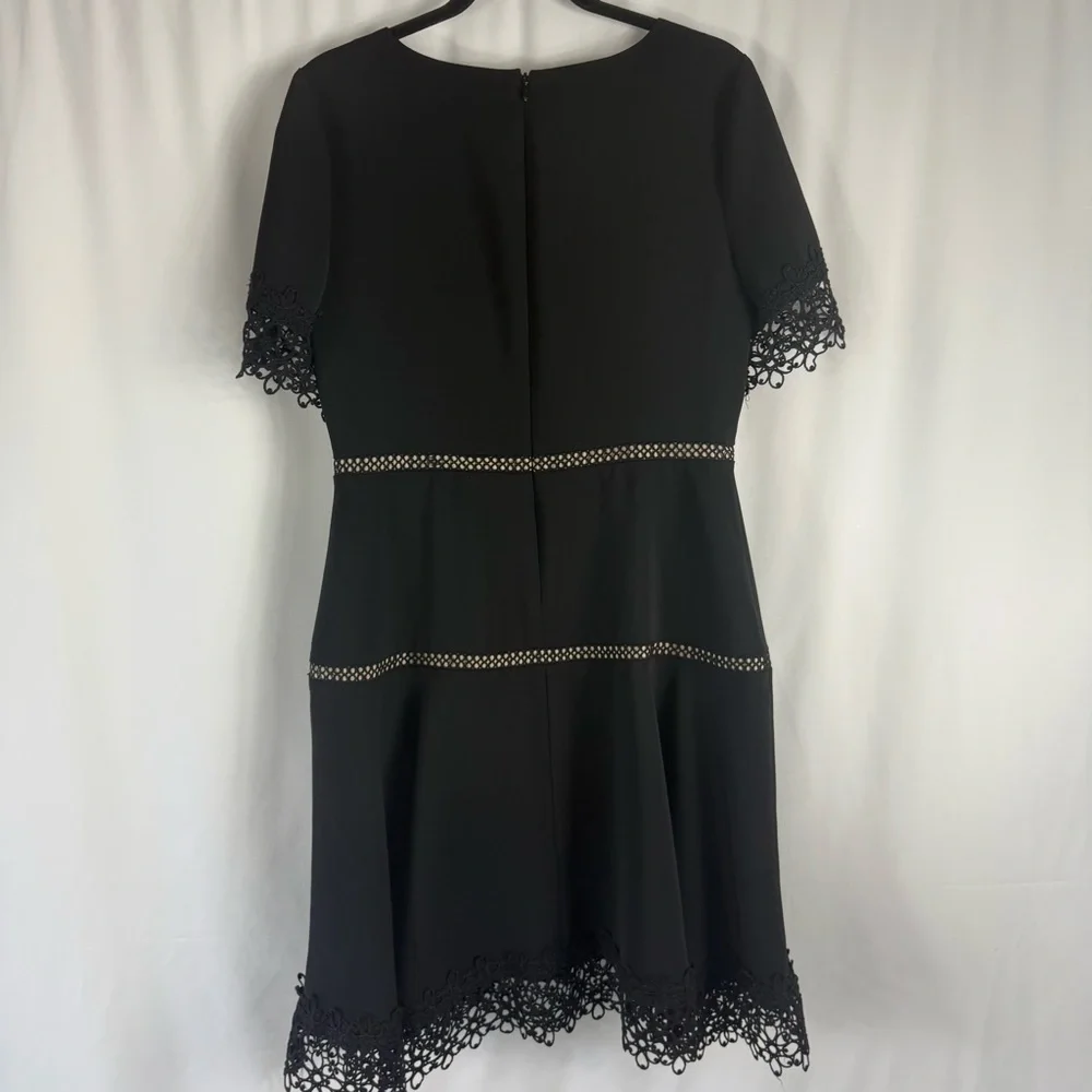 Shani  Lace-Trim Crepe Fit & Flare Dress size:USA 10